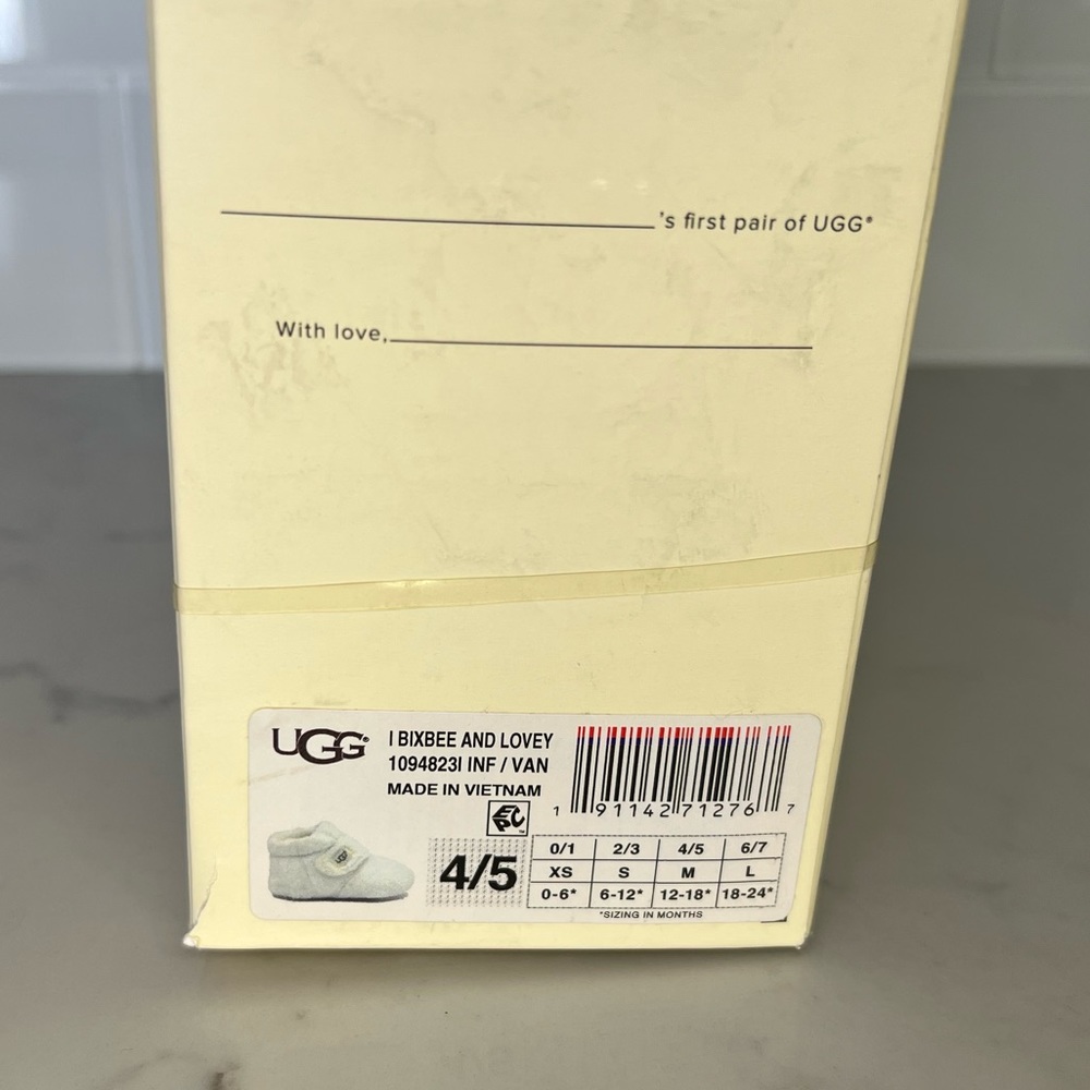 Brand New Infant UGG booties/blanket set